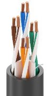 BELDEN Ethernet (LAN) Cables 38 Belden 7927A DataTuff® Cat 6, 4 Bonded-Pr #23 Sol BC, PO Ins, PVC Jkt, Oi