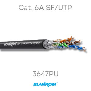 10 Gigabit Ethernet (10 GbE, 10 GigE) structured cabling 5 BLANKOM 3647PU Cat 6A 24/7 AWG SF/UTP PU-jacketed Ethernet cable