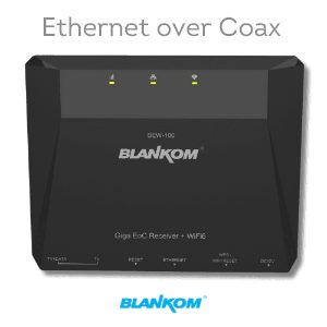SMATV, Cable TV, MATV Distribution 25 BLANKOM BEW-100 G.hn Ethernet over Coax receiver and WiFi 6 access point