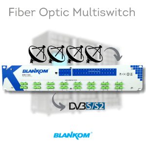 SMATV, Cable TV, MATV Distribution 17 BLANKOM BFM-1732C Multiswitch system with fiber optic subscriber lines, 4 satellites