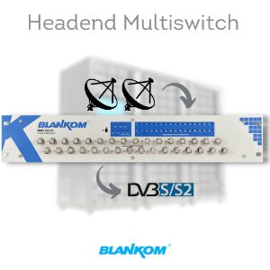 SMATV, Cable TV, MATV Distribution 14 BLANKOM BMS-0932 Multiswitch for DVB and IPTV headends, 2 satellites, 32 outputs