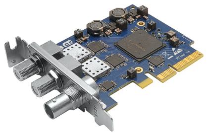 Video Test and Measurement 8 DekTec DTA-2127 quad DVB-S2X satellite receiver with 3G-SDI/ASI output, PCIe card
