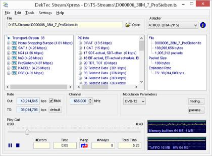 DekTec 9 DekTec StreamXpress ekran görüntüsü