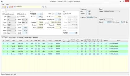 Video Test and Measurement 32 DekTec T2Xpress DVB-T2 signal generator software screenshot