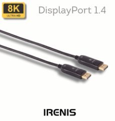 Irenis 33 IRENIS DP14-5000 Active DisplayPort 1.4 (AOC) Cable, 8K, up to 100 meter length