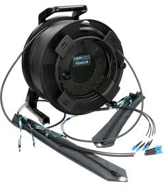 Makaralı Seyyar Fiber Optik Kablolar 17 KLOTZ makaralı seyyar fiber optik kablo, 4x LC/UPC to 4x LC/UPC cable drum (F4USLLG)