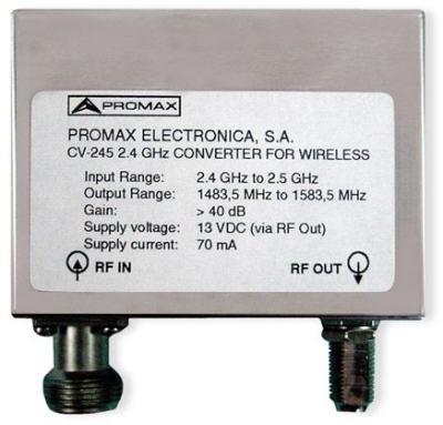TV, Cable and Satellite Spectrum Analyzers 32 PROMAX CV-245 2.4 GHz band converter