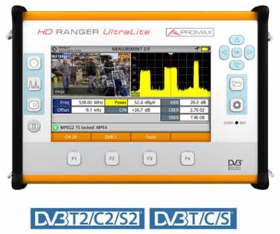 TV, Cable and Satellite Spectrum Analyzers 12 PROMAX HD RANGER UltraLite tablet-sized TV and satellite analyzer