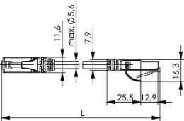 RJ45 Patch Cords 31 Telegärtner Cat.6 - Wiring 1:1 - U/UTP (LSZH) - unshielded 100008048