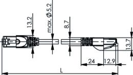 RJ45 Patch Cords 21 Telegärtner Cat.6A Mini Patch Cords - Wiring 1:1 - S/FTP (LSZH) - shielded 100008091