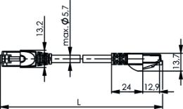 RJ45 Patch Cords 34 Telegärtner Cat.5e - Wiring 1:1 - F/UTP (LSZH) 100008165