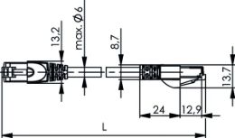 RJ45 Patch Cords 38 Telegärtner Cat.6A - Measuring Cable Wiring 1:1 - S/FTP (LSZH) - shielded 100008642